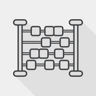 abacus calculation flat icon with long shadow line