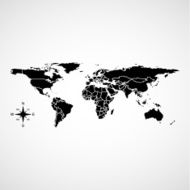 Black And White World Map N6