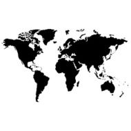 Black And White World Map N7