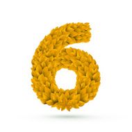 3d yellow leaves number 6