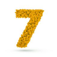 3d yellow leaves number 7