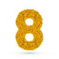 3d yellow leaves number 8