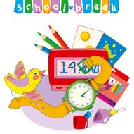 School-Break Mathematics lesson Vector Illustration