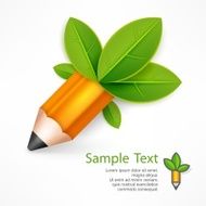 Creative pencil with green leaves N2