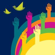 Colorful hand background N5
