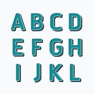 Alphabet set vector illustration type fonts dot colour