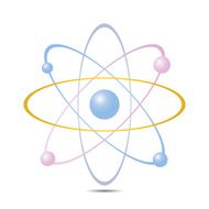 Atom part on white background