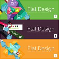 Flat design vector infographic banners with geometric infographics N4