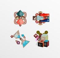 Set of abstract geometric shapes with options N17