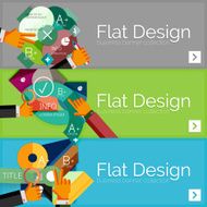 Flat design vector infographic banners with geometric infographics N5