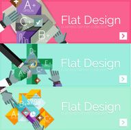 Flat design vector infographic banners with geometric infographics N6