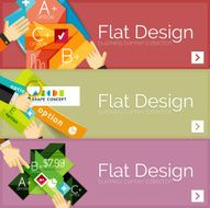Flat design vector infographic banners with geometric infographics N7