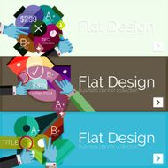 Flat design vector infographic banners with geometric infographics N8