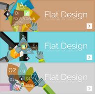Flat design vector infographic banners with geometric infographics N9