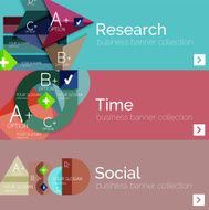 Flat design vector infographic banners with geometric infographics N10