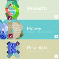 Flat design vector infographic banners with geometric infographics N13