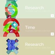 Flat design vector infographic banners with geometric infographics N14