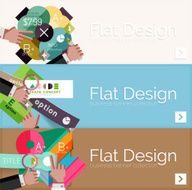 Flat design vector infographic banners with geometric infographics N15