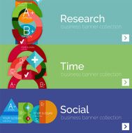 Flat design vector infographic banners with geometric infographics N17