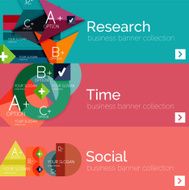 Flat design vector infographic banners with geometric infographics N18