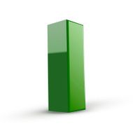 3d green letter I
