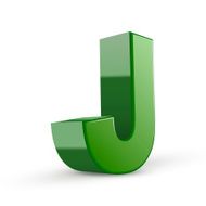 3d green letter J