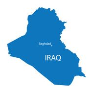 blue map of Iraq