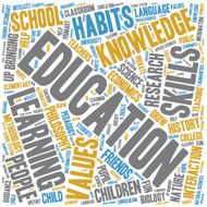 Word Clouds Educational - Cut Out on White