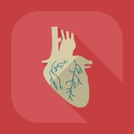 Flat modern design with shadow icons heart N3