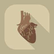 Flat modern design with shadow icons heart N4