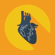 Flat modern design with shadow icons heart N5