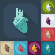 Flat modern design with shadow icons heart N10
