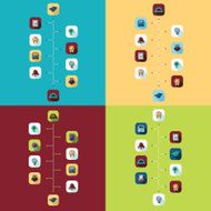 Flat concept set modern design with shadow education icons N3