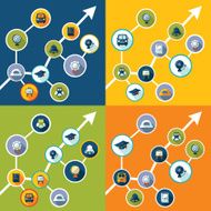 Flat concept set modern design with shadow education icons N5