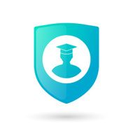 Shield icon with a student sihouette