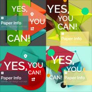 Set of flat design square banners