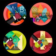 Set of flat design circle option infographics concepts N14