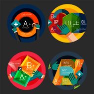 Set of flat design circle option infographics concepts N15