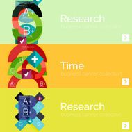 Flat design vector infographic banners with geometric infographics N24