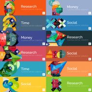 Flat design vector infographic banners with geometric infographics N25