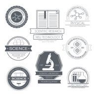 Science set label template of emblem element for your product