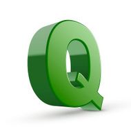 3d green letter Q