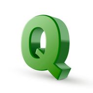 3d green letter Q N2