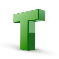 3d green letter T N2