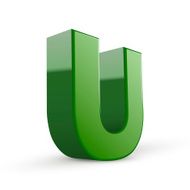 3d green letter U