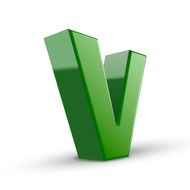 3d green letter V