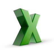 3d green letter X