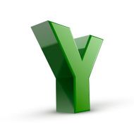 3d green letter Y