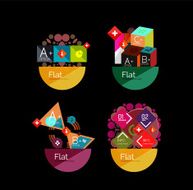 Set of abstract geometric shapes with options N23