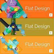 Flat design vector infographic banners with geometric infographics N26